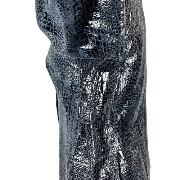 CHICOS KIMBERLY REVERSIBLE STRIKING ANIMAL MIDNIGHT LAVA EMBOSSED LEATHER JACKET - Picture 13 of 16